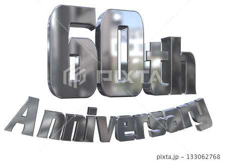 3DCG文字「60th Anniversary/60周年マークキラキラ」 133062768