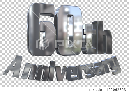 3DCG文字「60th Anniversary/60周年マークキラキラ」 133062768