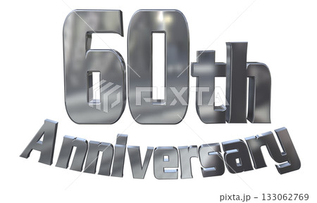 3DCG文字「60th Anniversary/60周年マークキラキラ」 133062769