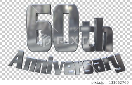 3DCG文字「60th Anniversary/60周年マークキラキラ」 133062769
