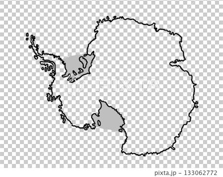 南極大陸の地図（白地図）棚氷表示あり 133062772