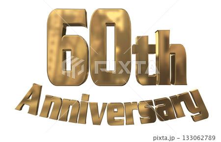 3DCG文字「60th Anniversary/60周年マークキラキラ」 133062789