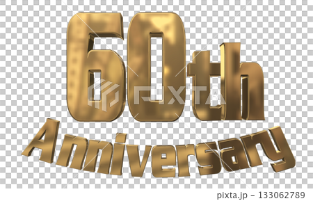 3DCG文字「60th Anniversary/60周年マークキラキラ」 133062789