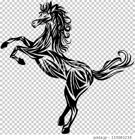 部落風格的駿馬插圖 部落風格的駿馬插圖 133063238