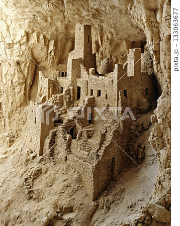Ancient Cliff Palace: A marvel of history nestled in canyon wall. Ancient Cliff Palace: A marvel of history nestled in canyon wall. 133063677