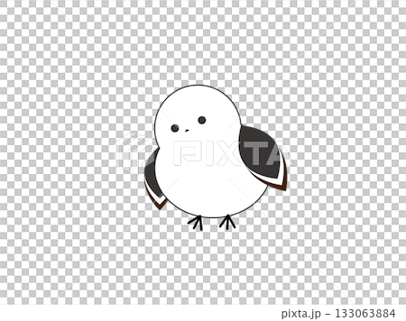 Simple illustration of a long-tailed tit Simple illustration of a long-tailed tit 133063884