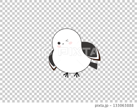 眨眼的長尾山雀插圖 133063888