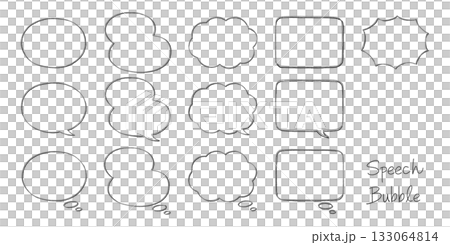 手繪風格邊框和對話框套裝 133064814