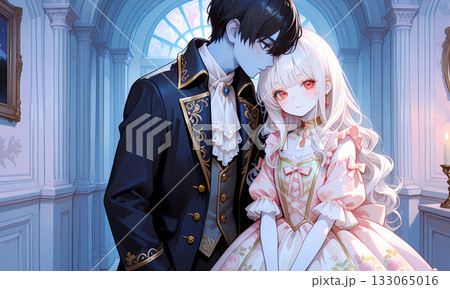 アルビノの少女とゾンビになった碧眼の恋人。横長動画のサムネイルにも使える漫画風のAIイラスト アルビノの少女とゾンビになった碧眼の恋人。横長動画のサムネイルにも使える漫画風のAIイラスト 133065016