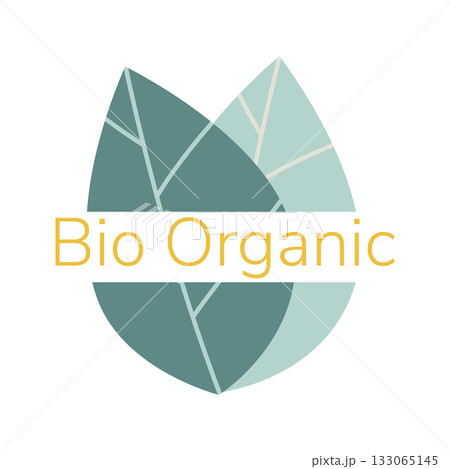 Template for bio organic products, banners with leaves in water drop. Vector labels and badges design illustration. Template for bio organic products, banners with leaves in water drop. Vector labels and badges design illustration. 133065145