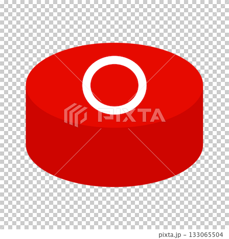 Vector illustration of a simple red round button. Transparent background material of a cylindrical game switch Vector illustration of a simple red round button. Transparent background material of a cylindrical game switch 133065504
