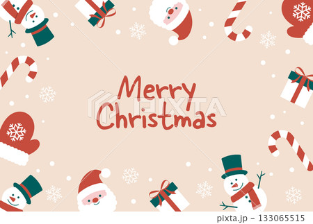かわいいクリスマスのフレームイラスト 133065515