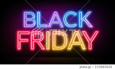 Neon sign with glowing Black Friday text Neon sign with glowing Black Friday text 133065626