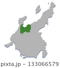 ハニカム構造状の富山県の地図 133066579