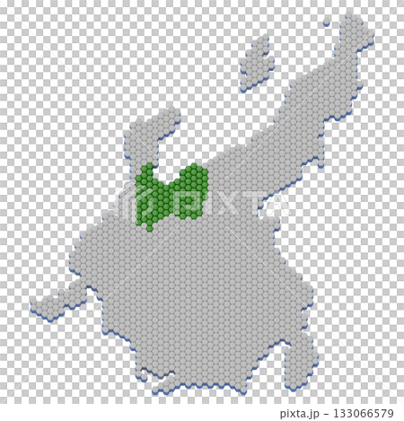 ハニカム構造状の富山県の地図 ハニカム構造状の富山県の地図 133066579