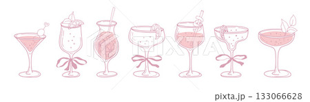 Whimsical Cocktail Doodle Set Whimsical Cocktail Doodle Set 133066628