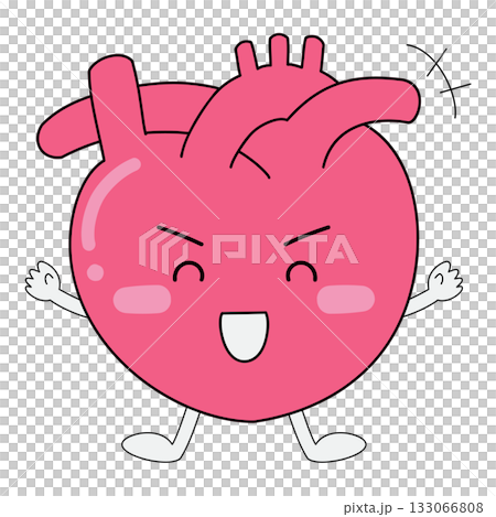 心型人物面帶微笑，張開雙臂 133066808