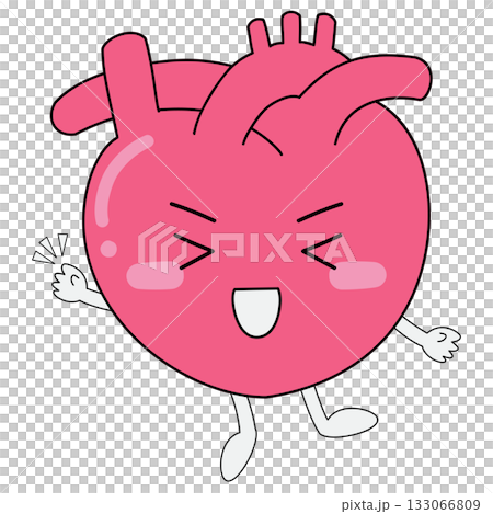 心形人物微笑揮手 心形人物微笑揮手 133066809