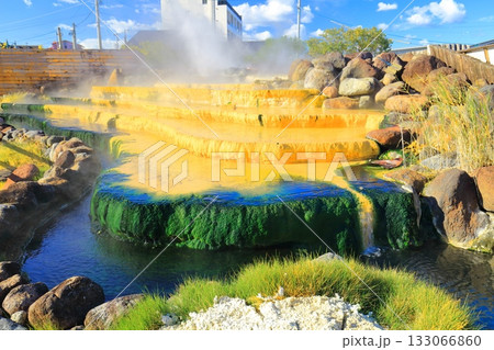 【長崎県】晴天の小浜温泉 湯棚 133066860