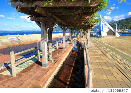 【長崎県】晴天の小浜温泉 足湯（ほっとふっと105） 133066867