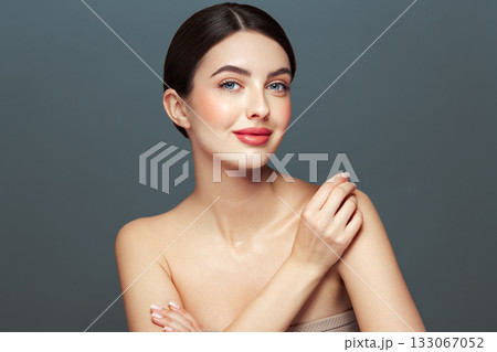 Portrait beautiful young woman with clean fresh skin Portrait beautiful young woman with clean fresh skin 133067052