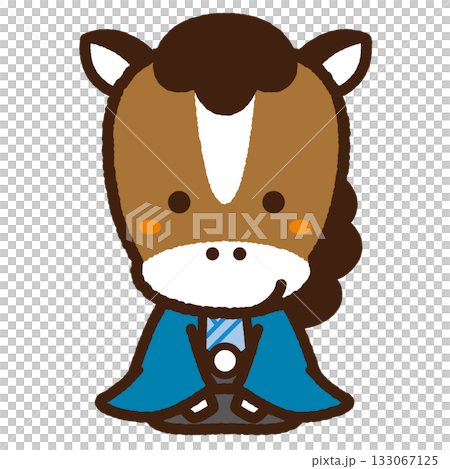 Horse boy giving New Year's greetings Horse boy giving New Year's greetings 133067125