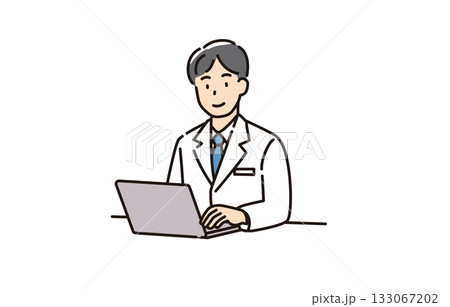 医療　先生　パソコン　科学者 133067202