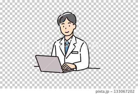 医療　先生　パソコン　科学者 133067202