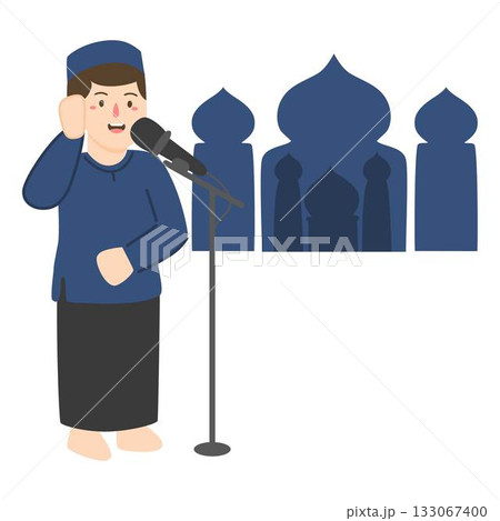 Muslim calling the adzan to prayer 133067400