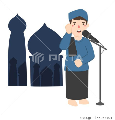 Muslim man doing the call to prayer 133067404