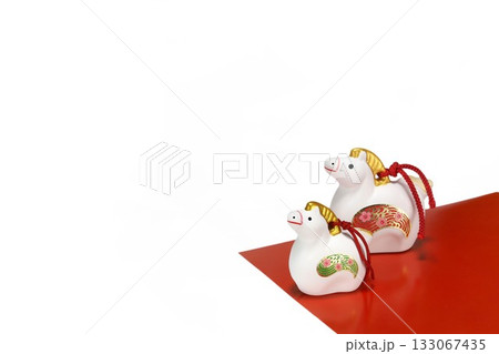 馬　午年　年賀素材　年賀状　ポスターサイズ 133067435