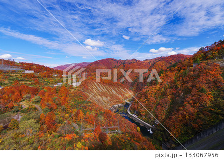 奥只見湖の紅葉 133067956