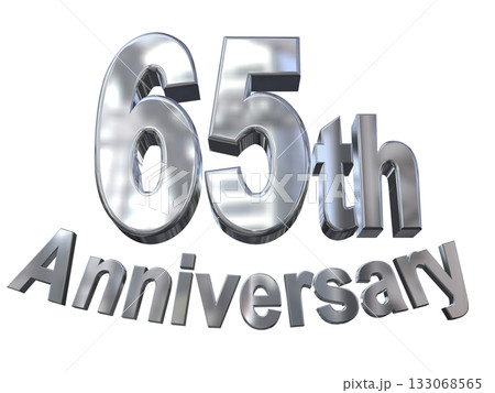 3DCG文字「65th Anniversary/65周年マークキラキラ」 133068565