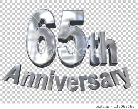 3DCG文字「65th Anniversary/65周年マークキラキラ」 133068565