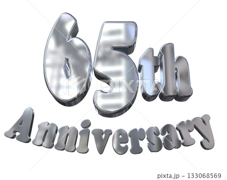 3DCG文字「65th Anniversary/65周年マークキラキラ」 133068569