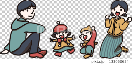 家庭歡樂時光/冬季時尚 家庭歡樂時光/冬季時尚 133068634