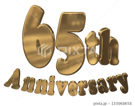 3DCG文字「65th Anniversary/65周年マークキラキラ」 133068658