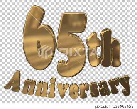 3DCG文字「65th Anniversary/65周年マークキラキラ」 133068658