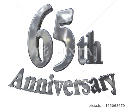 3DCG文字「65th Anniversary/65周年マークキラキラ」 133068670