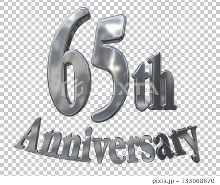 3DCG文字「65th Anniversary/65周年マークキラキラ」 133068670