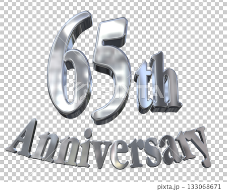 3DCG文字“65週年紀念/65週年紀念標誌閃耀” 3DCG文字“65週年紀念/65週年紀念標誌閃耀” 133068671