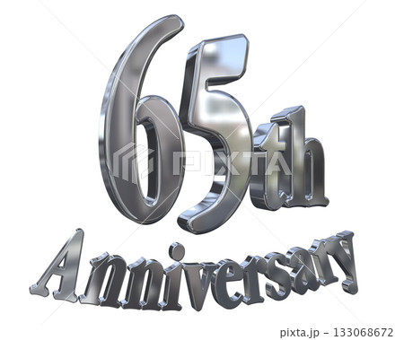 3DCG文字「65th Anniversary/65周年マークキラキラ」 133068672
