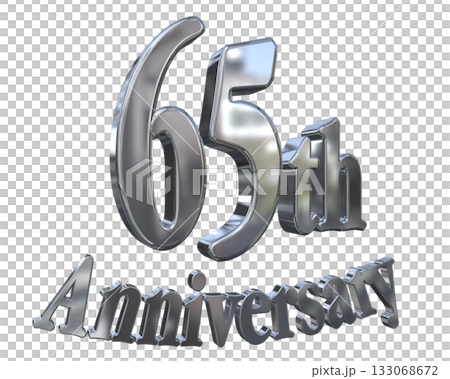 3DCG文字「65th Anniversary/65周年マークキラキラ」 133068672