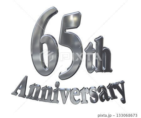 3DCG文字「65th Anniversary/65周年マークキラキラ」 133068673