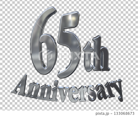 3DCG文字「65th Anniversary/65周年マークキラキラ」 133068673