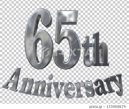 3DCG文字“65週年紀念/65週年紀念標誌閃耀” 133068674