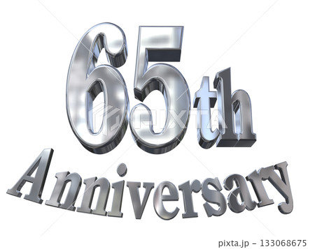 3DCG文字「65th Anniversary/65周年マークキラキラ」 133068675