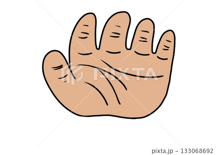 デフォルトしたシワシワの手のイラスト 133068692