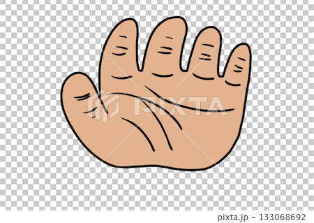デフォルトしたシワシワの手のイラスト 133068692