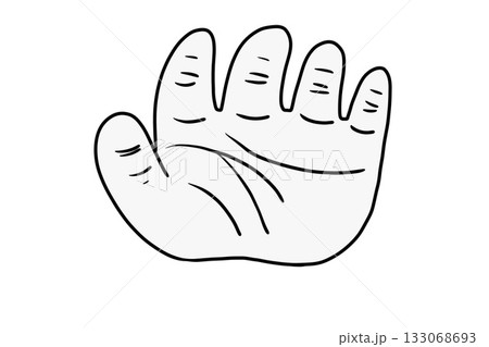デフォルメしたシワシワの手のイラスト(線画) デフォルメしたシワシワの手のイラスト(線画) 133068693